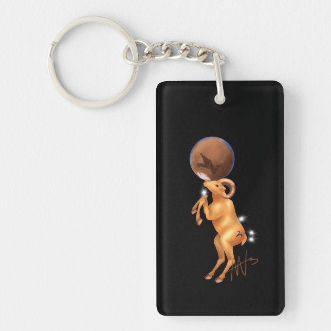 Astro Aries Mars Zodiac Schlüsselanhänger (Vorderseite)