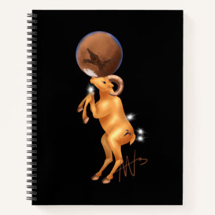 Astro Aries Mars Zodiac Spiral Notizbuch