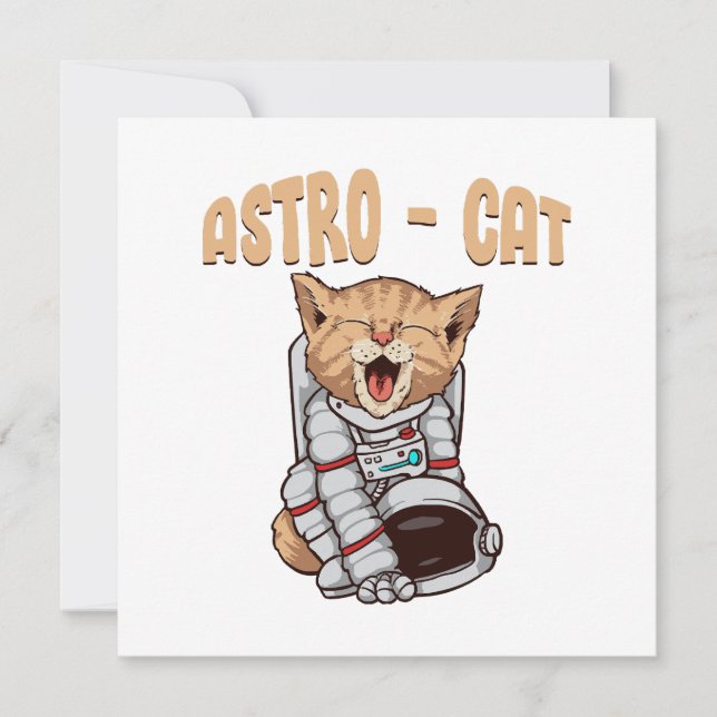 Astro Cat Einladung (Vorderseite)