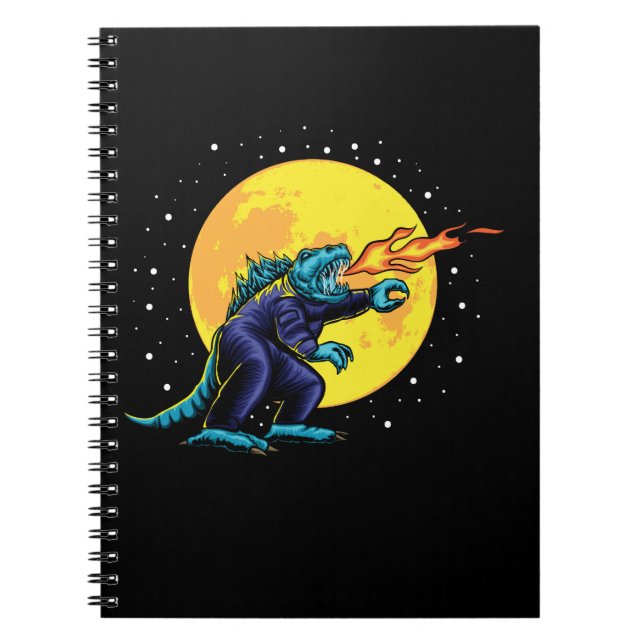 Astro-Godzilla-Illustration mit Design Notizblock (Vorderseite)