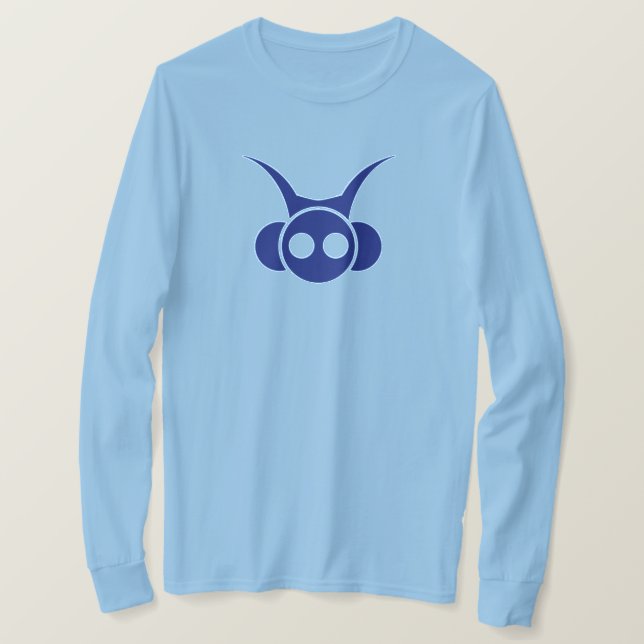 Astro Head-Blau mit Rückdruck T-Shirt (Design vorne)