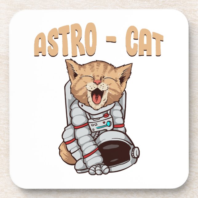 Astro-Katze Getränkeuntersetzer (Vorderseite)