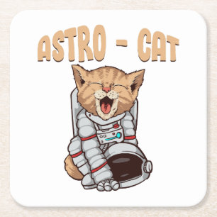 Astro-Katze Rechteckiger Pappuntersetzer