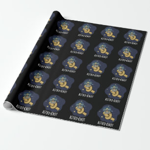 Astro-Knoten Lustiger Astronauten-Wortwitz Dunkler Geschenkpapier