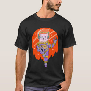 Astro Kosmische Weltraumkatze T-Shirt