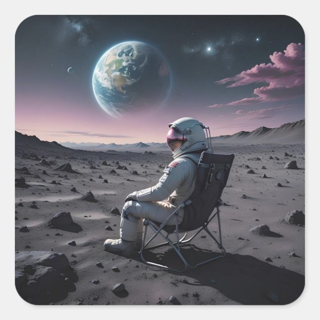 Astro Leisure Quadratischer Aufkleber (Vorderseite)