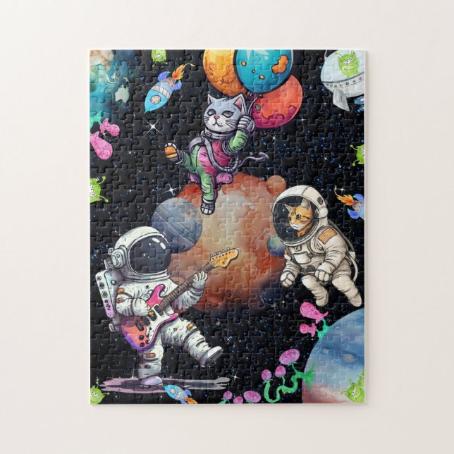 Astro-miow singen im Universum-Puzzle (Vertikal)