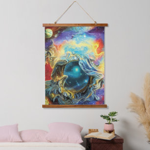 Astro Physics Wall Tapestry Wandteppich Mit Holzrahmen