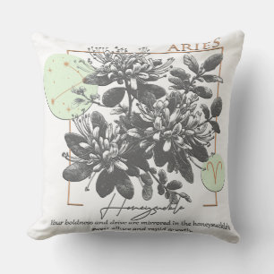 Astrologie/Äries Zodiac Signage Blume Honeysuckle Kissen