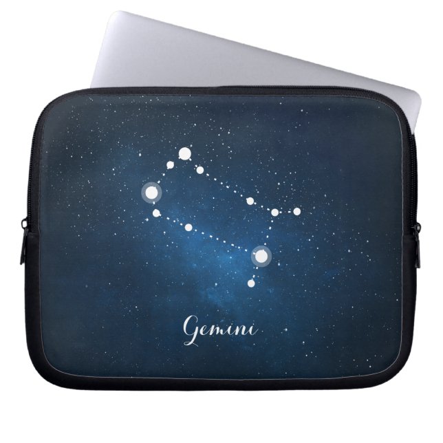 Astrologie Blauer Nebel Gemini Zodiac Zeichen Laptopschutzhülle (Vorderseite)