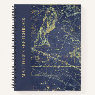 Astrologie Fisces Horoskop Sketchbook mit Namen Notizbuch