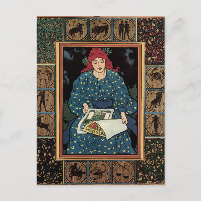 Astrologie Französischer Jugendstil Postkarte (Vorderseite)