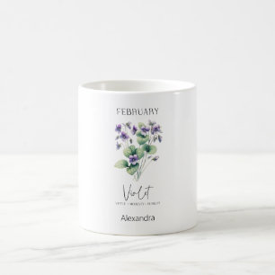 Astrologie Geburtsmonat Februar Blume Violet Kaffeetasse