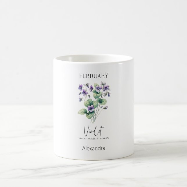 Astrologie Geburtsmonat Februar | Blume Violet Kaffeetasse (Mittel)