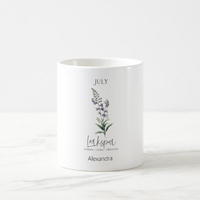 Astrologie Geburtsmonat Juli | Blume Larkspur Kaffeetasse (Mittel)