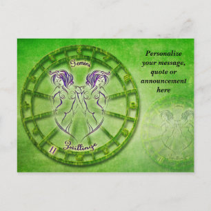 Astrologie Gemini Horoskop Persönliche Nachricht Ankündigungspostkarte