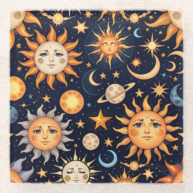 Astrologie Glasuntersetzer (Vorderseite)