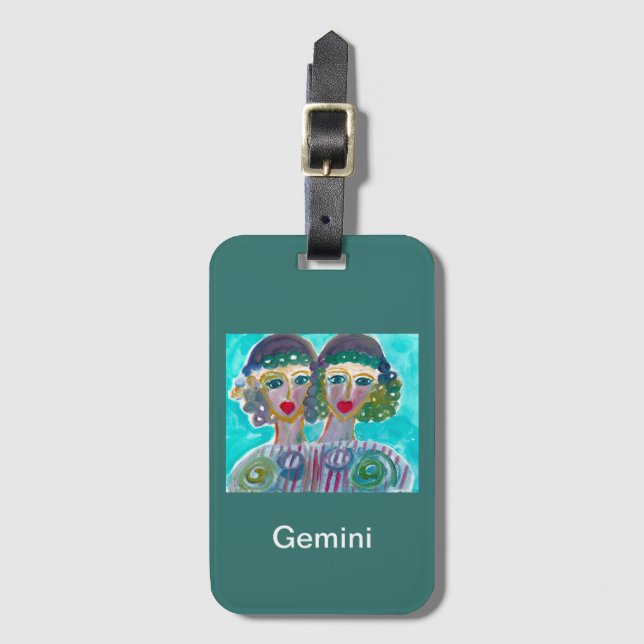Astrologie Horoskop Gemini AkrylGepäckmarke Gepäckanhänger (Vorderseite Vertikal)
