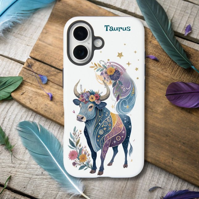 Astrologie Infused Taurus Zodiac AI Design iPhone iPhone 16 Hülle (Von Creator hochgeladen)