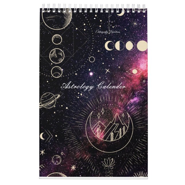Astrologie Kalender mit Planeten (Rückseite)