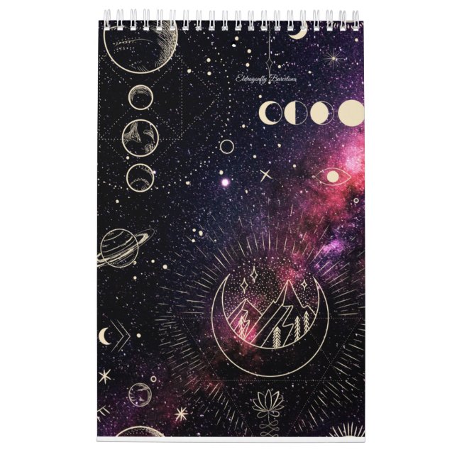 Astrologie Kalender mit Planeten (Rückseite)