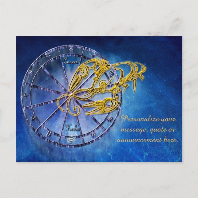 Astrologie Krebs Horoskop Personalisieren Nachrich Ankündigungspostkarte (Vorderseite)