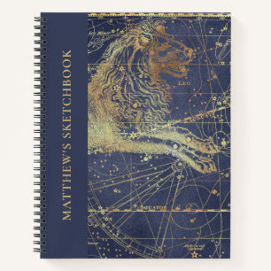 Astrologie Leo Horoscope Sketchbook mit Name Notizbuch