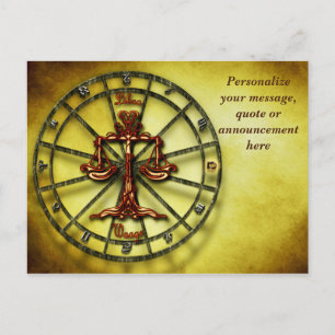 Astrologie Libra Personalisierte Horoskop-Meldung Ankündigungspostkarte
