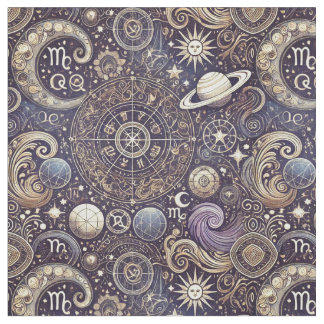 Astrologie Muster detailliert Zodiac und Celestial Stoff