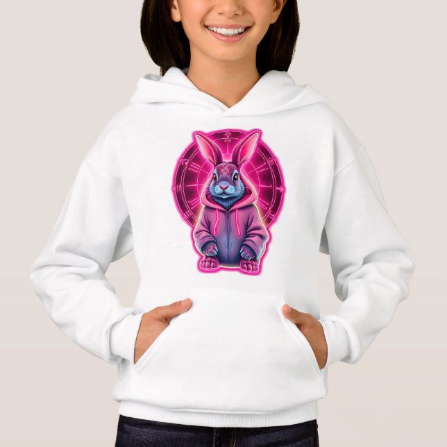 Astrologie Neon Kash Rabbit Hoodie (Vorderseite)
