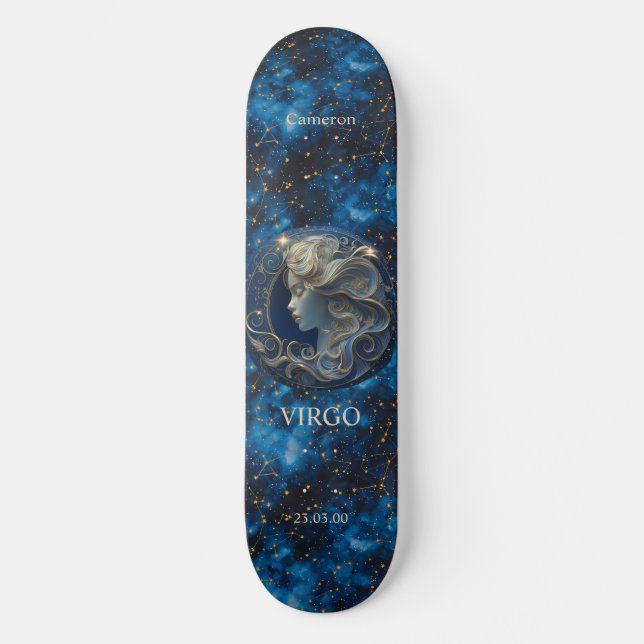 Astrologie Personalisiert Virgo Zodiac Skateboard (Vorderseite)