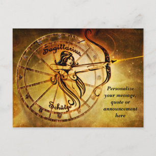 Astrologie Sagittarius Horoskop Persönliche Nachri Ankündigungspostkarte