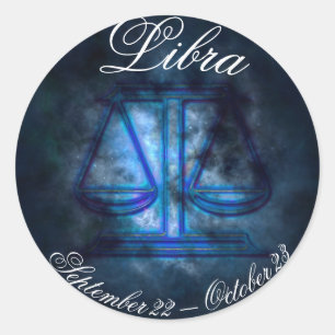 Astrologie Signatur Libra Horoskop Skala Symbol St Runder Aufkleber