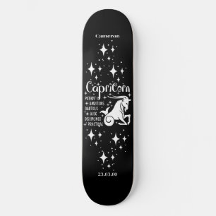 Astrologie Skateboard noir avec symbole Capricorne