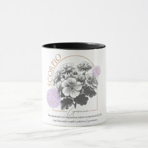 Astrologie/Skorpio Zodiac Signature Blume Geranium Tasse