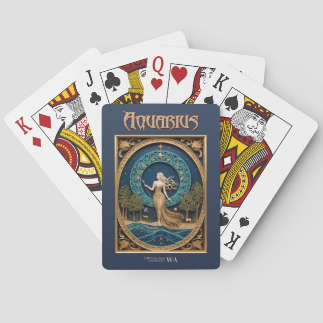 Astrologie Spielkarten - Aquarius Zodiac Zeichen (Rückseite)