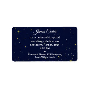 Astrologie & Sternennacht   Celestial Wedding Adressaufkleber