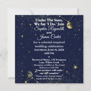 Astrologie & Sternennacht Celestial Wedding Feiertagskarte