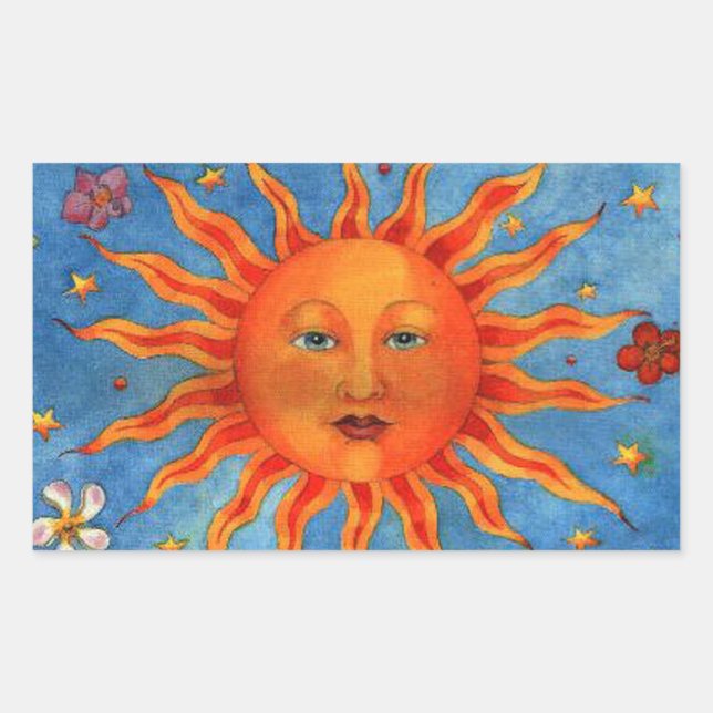 Astrologie Sun Rechteckiger Aufkleber (Vorderseite)