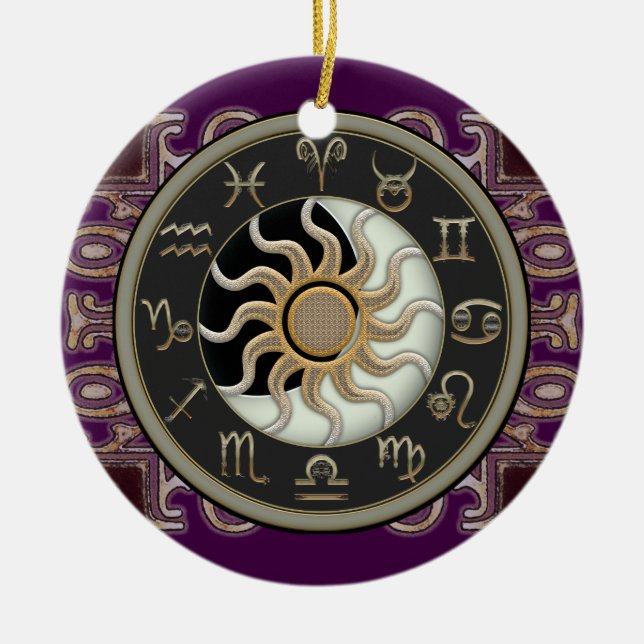 Astrologie Sun und Mond personalisiert Keramikornament (Vorne)