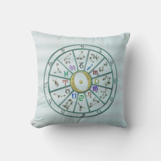 Astrologie-Tierkreis-Rad +Geschenk Kissen (Vorderseite)