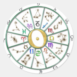 Astrologie-Tierkreis-Radaufkleber+Geschenk Runder Aufkleber