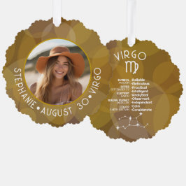 Astrologie Virgo Zodiac Signage Foto Custom Geburt Ornament Karte