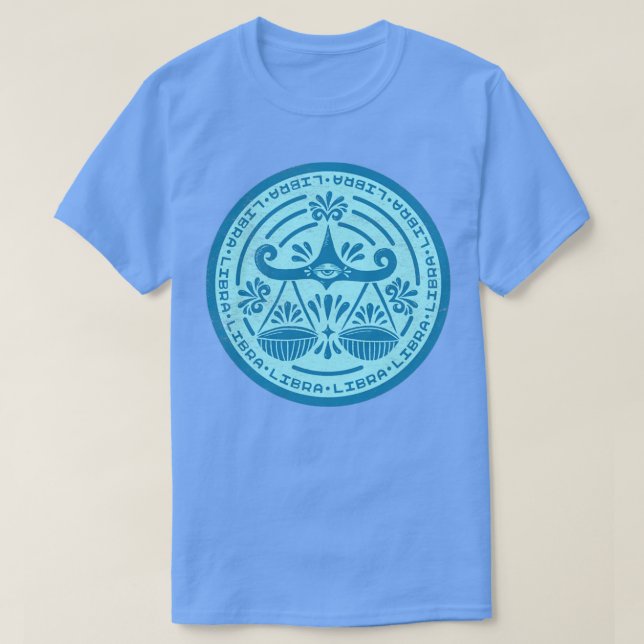 Astrologie Zodiac Abzeichen Libra Zeichengeschenk T-Shirt (Design vorne)