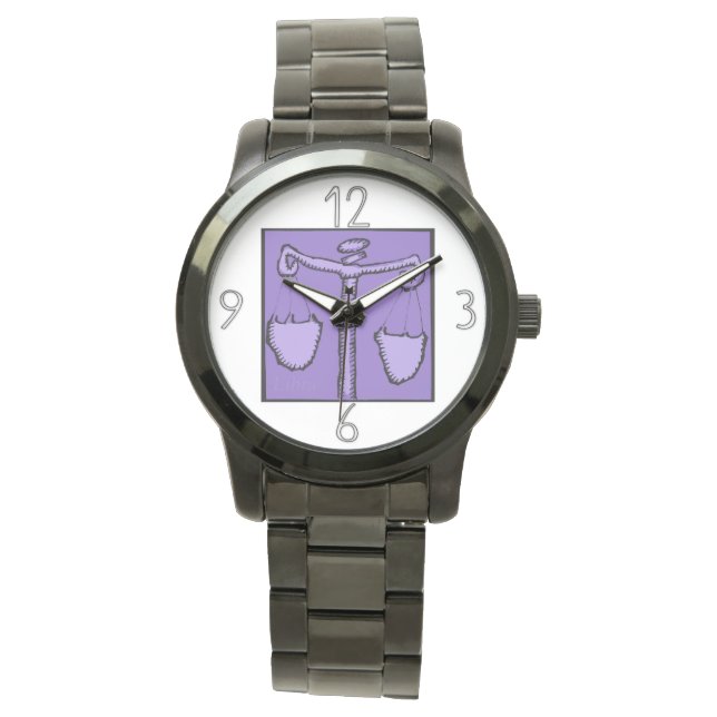 Astrologie Zodiac Libra Signal Anniversaire Montre (devant)