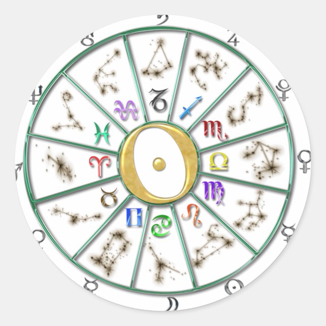 Astrologie Zodiac Radaufkleber+Geschenk Runder Aufkleber (Vorderseite)