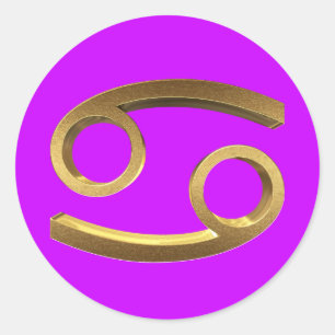 Astrologie Zodiac-Schild Krebs Gold Look Symbol El Runder Aufkleber