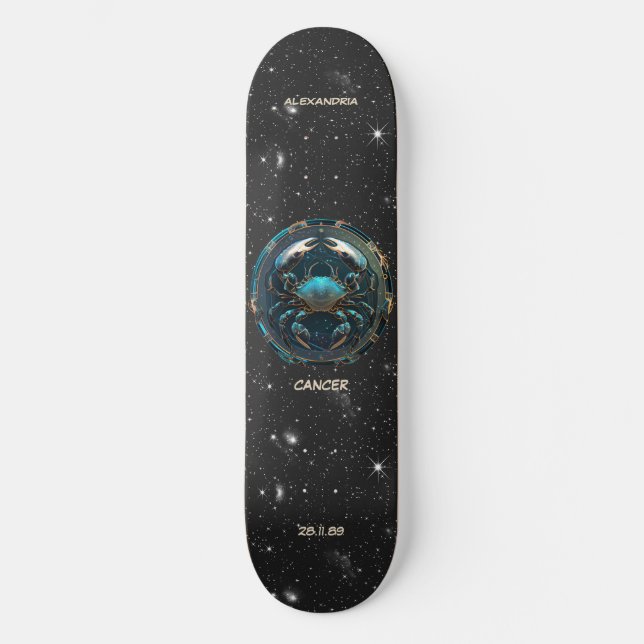 Astrologie Zodiac-Schildkrebs Personalisiert Skateboard (Vorderseite)