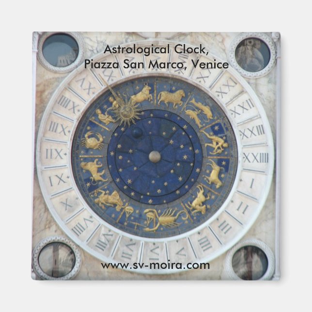 Astrologische Uhr, Piazza San Marco, Venedig Magnet (Vorne)