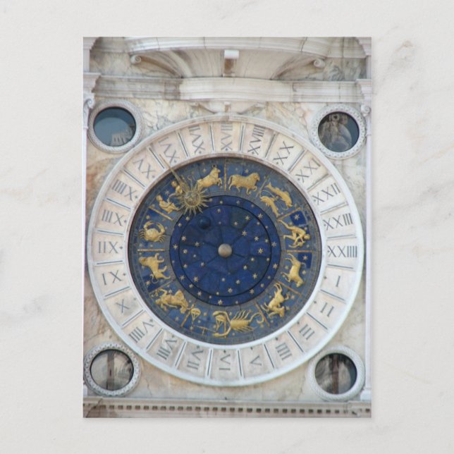 Astrologische Uhr, Piazza San Marco, Venedig Postkarte (Vorderseite)